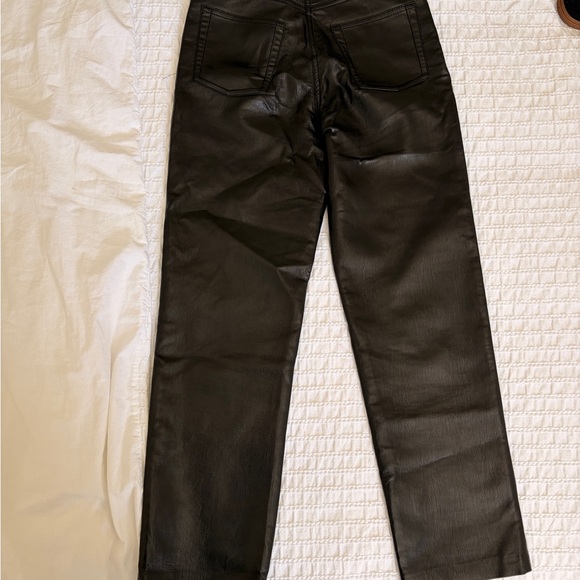 Wilfred Black Straight Leg Women's faux leather pants. Ankle length on 5’9 - Picture 4 of 5